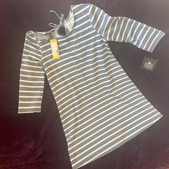 Moon & Stars- Brenna Tie Back Dress, Size 12 Navy - Picture 1 of 5